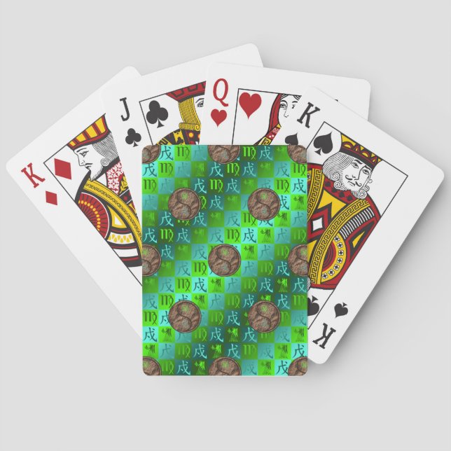 Cartes à jouer classiques Vierge & Chien de Terre (dos)
