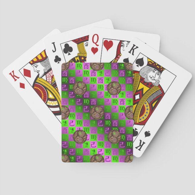 Cartes à jouer classiques Vierge & Coq de terre (dos)