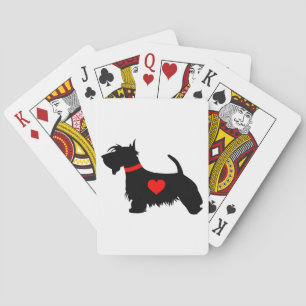 Cartes à jouer coeur de chien Scottie