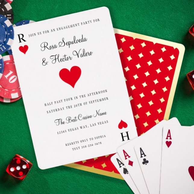 Cartes à jouer coeurs mariage fête or (Créateur téléchargé)