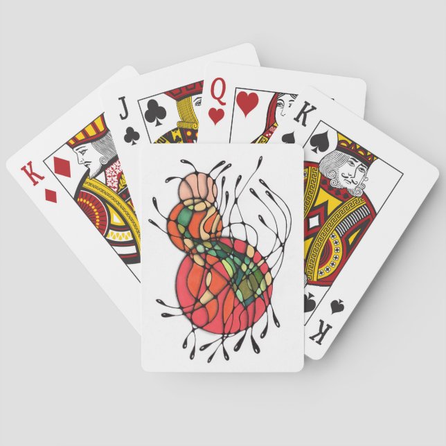 Cartes à jouer colorées d'art neurographique abstr (dos)