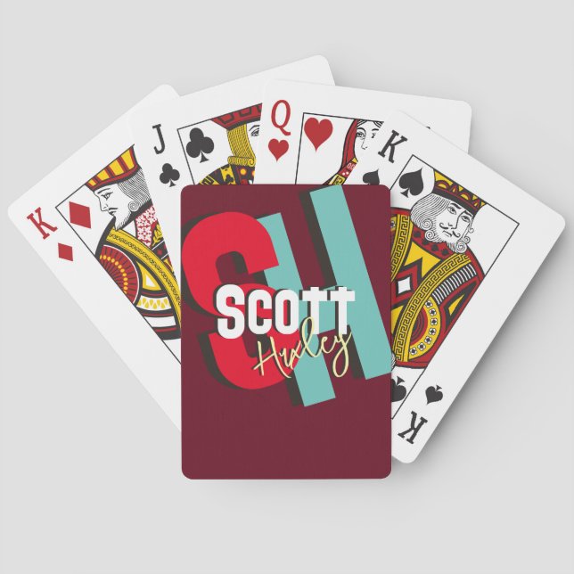 Cartes à jouer Cool avec nom (dos)