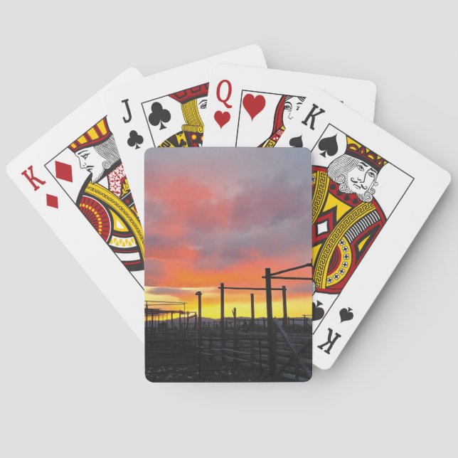 Cartes à jouer Corral au coucher du soleil (dos)