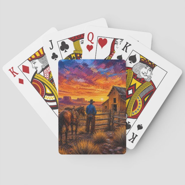 Cartes à jouer Cowboy Days End (dos)