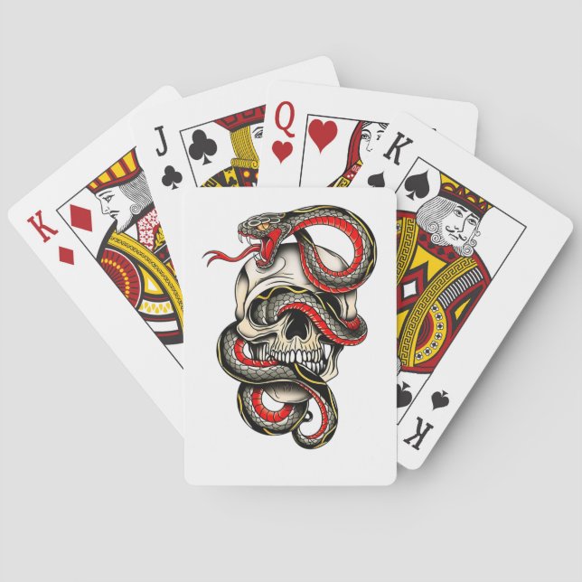 Cartes à jouer Crâne & Serpent | Design audacieux (dos)