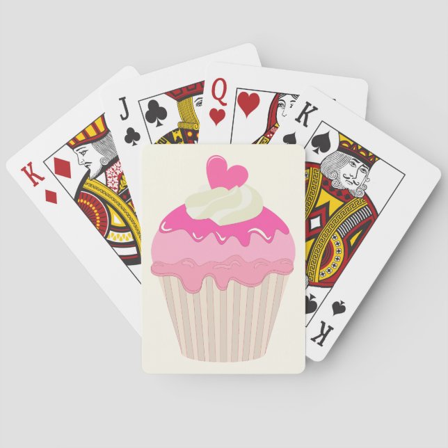 Cartes à jouer Cupcake Rose Mignon (dos)