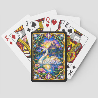 Cartes à jouer Cygne en verre coloré