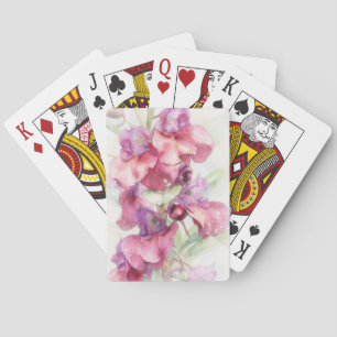 Cartes à jouer d'art floral aquarelle