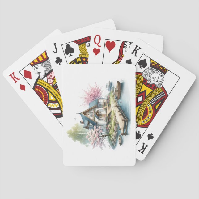 Cartes à jouer de cabine printanière (dos)