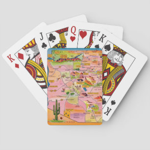 Cartes à jouer de carte de l'Arizona illustrée col