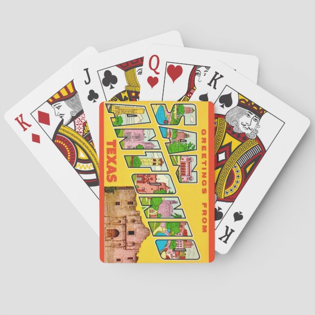 Cartes à jouer de carte postale de San Antonio (dos)