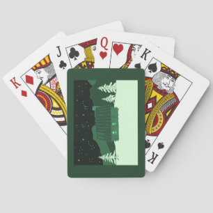 Cartes à jouer de chalet de montagne