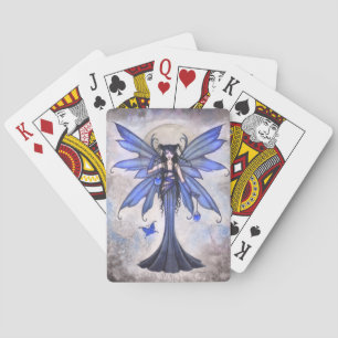 Cartes à jouer de fantasy artistique de fée bleue