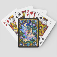 Cartes à jouer de fée en verre coloré