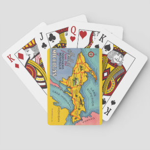 Cartes à jouer de la carte de la péninsule du Mich