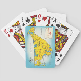 Cartes à jouer de la carte de Martha's Vineyard