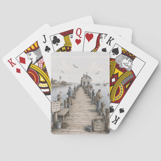 Cartes à jouer de la jetée de pêche côtière fantai (dos)
