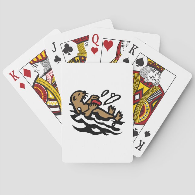 Cartes à jouer de loutre de mer (dos)