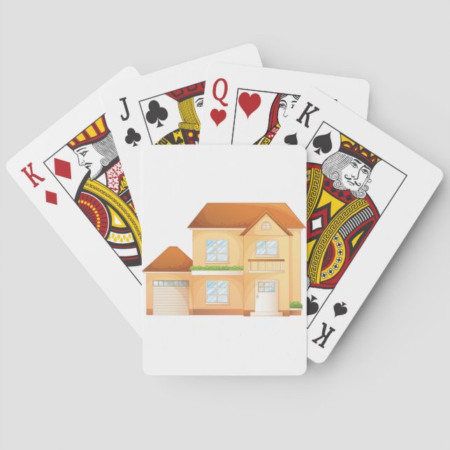 Cartes à jouer de maison de banlieue (dos)
