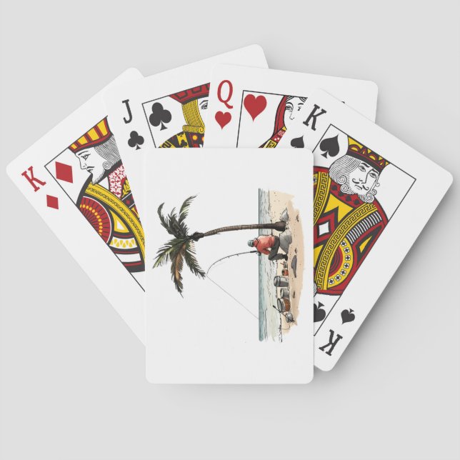 Cartes à jouer de pêche (dos)