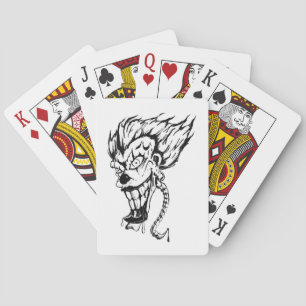 Cartes à jouer de poker de clown maléfique