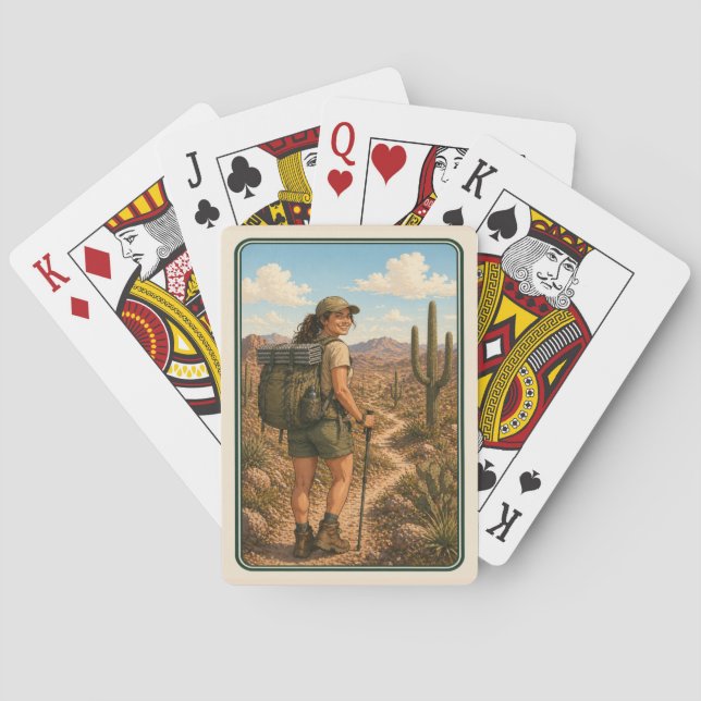Cartes à jouer de randonneuse sans texte (dos)