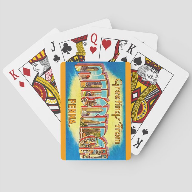 Cartes à jouer de salutations très vintage Pittsbu (dos)