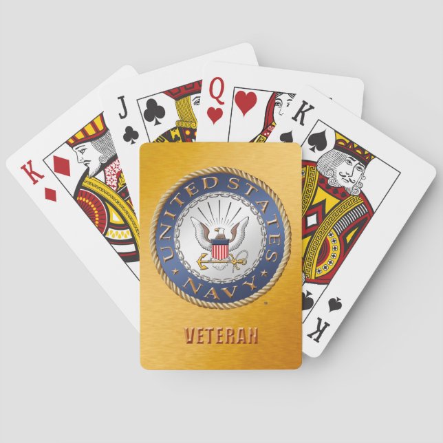Cartes à jouer de vétéran de l'US Navy (dos)