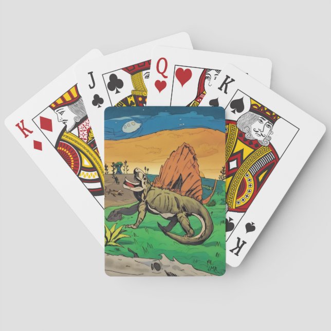 Cartes à jouer de voyage dans le temps de Dimetrod (dos)