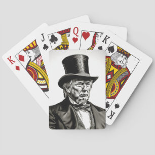CARTES À JOUER DONALD TRUMP CHAPEAU HAUT DE FORME