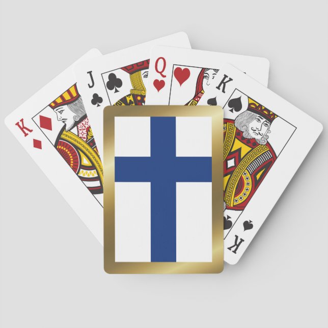 Cartes à jouer drapeau de la Finlande (dos)