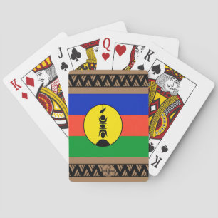 Cartes à jouer drapeau kanaky. Style Cagou.