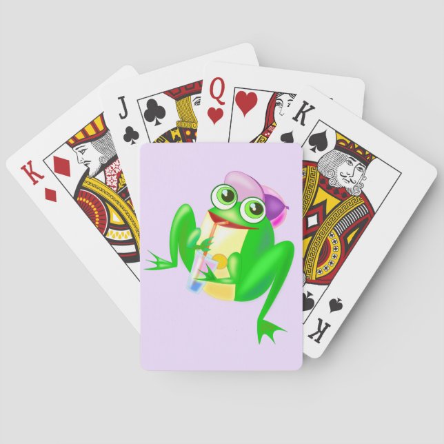 Cartes à jouer drôle de grenouille (dos)