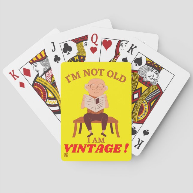 cartes à jouer drôles "JE NE SUIS PAS VIEUX..." (dos)