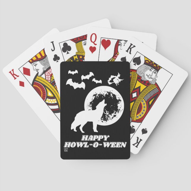 cartes à jouer drôles "JOYEUX HOWL-O-WEEN 2" (dos)