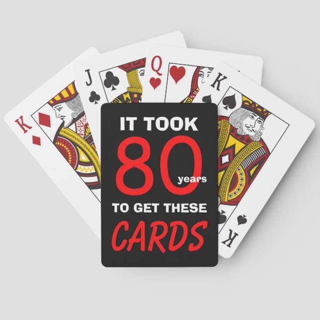 Cartes à jouer drôles pour 80e anniversaire  (dos)