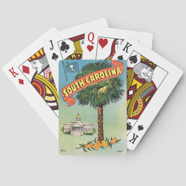 Cartes à jouer du chou palmiste de Caroline du Sud (dos)