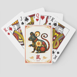 Cartes à jouer du rat du zodiaque chinois