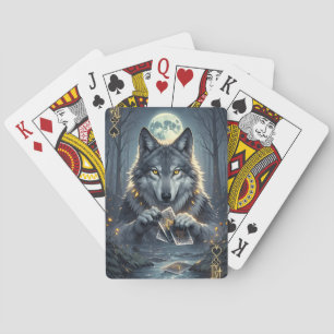Cartes à jouer du roi loup mystique