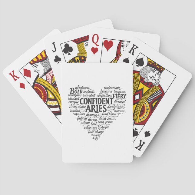 Cartes à jouer du zodiaque Bélier | Nuage de mots  (dos)