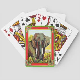 Cartes à jouer éléphant vintage