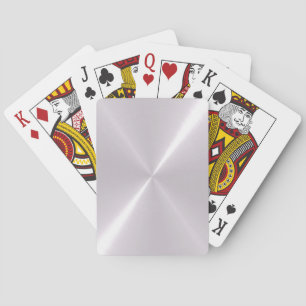 Cartes à jouer en métal argenté brillant brossé