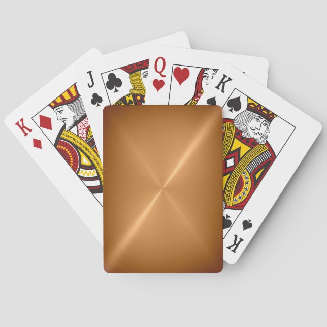 Cartes à jouer en métal doré brossé (dos)