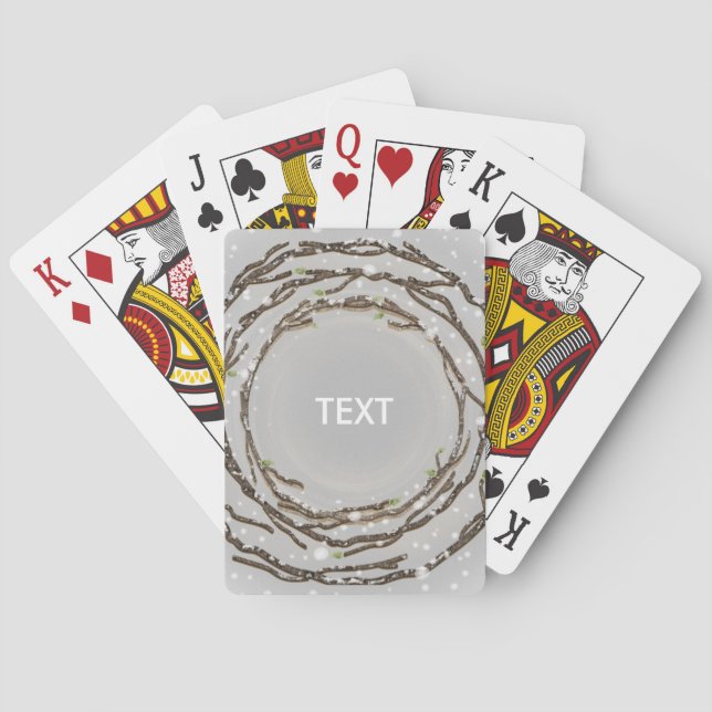 Cartes à jouer enneigées de branches d'arbres hive (dos)