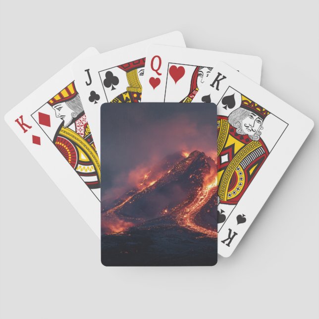 Cartes à jouer Éruption de volcan Coulée de lave (dos)