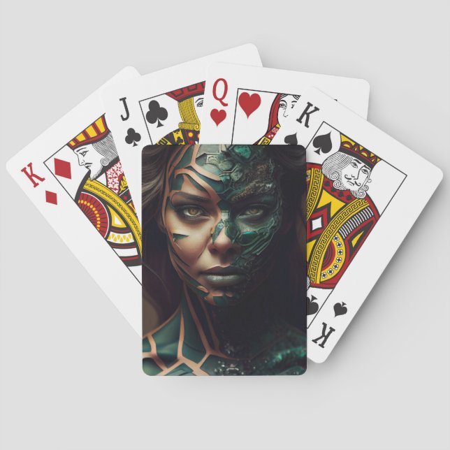 Cartes à jouer Fille Verte (dos)