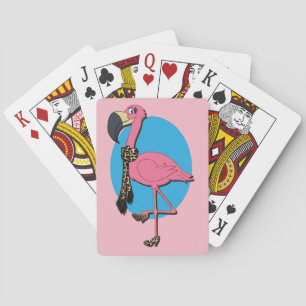 Cartes à jouer Flamant Fancy, faces à index standa