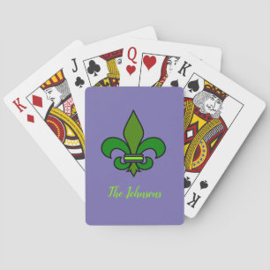 Cartes à jouer Fleur de Lis Violet Mardi Gras