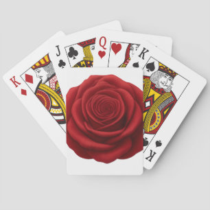Cartes à jouer - Fleur de rose rouge