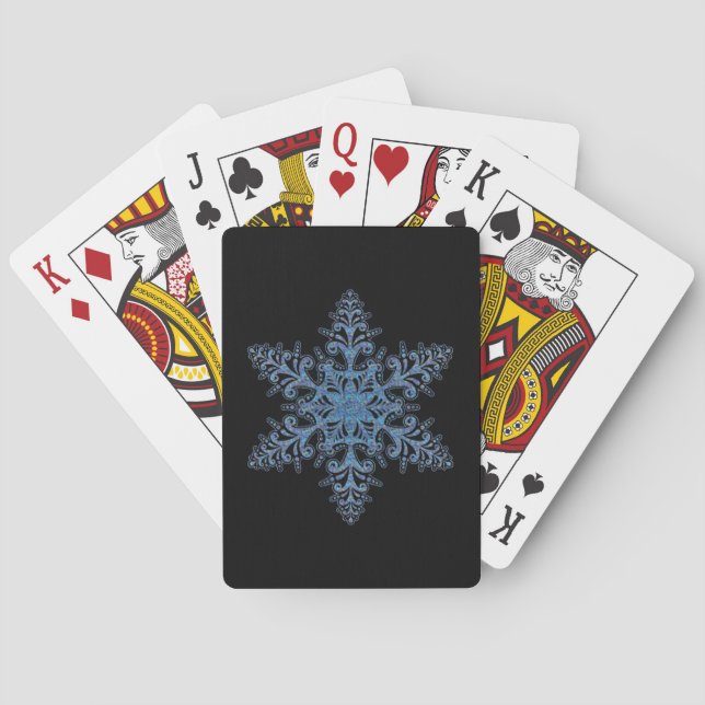 Cartes à jouer Flocon de neige bleu (dos)